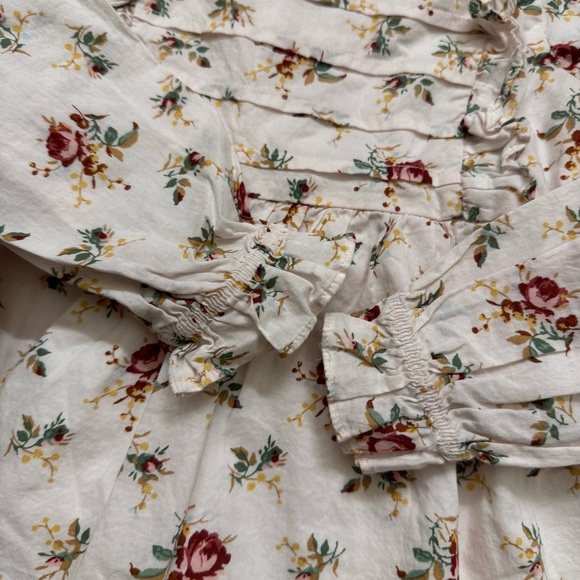 Janie and Jack Floral Rose Garden Top Light Pink Long Sleeve Size 5 - Picture 3 of 7